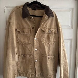 Men's Tan Jacket with Brown Collar
